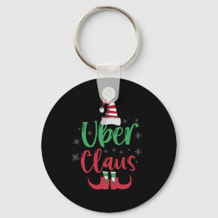 Uber Claus Funny Santa Family Matching Gift Key Ring