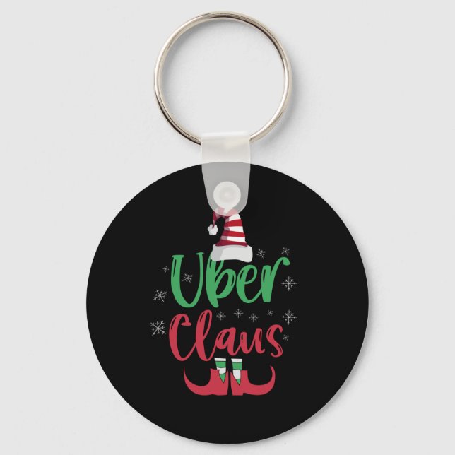 Uber Claus Funny Santa Family Matching Gift Key Ring (Front)
