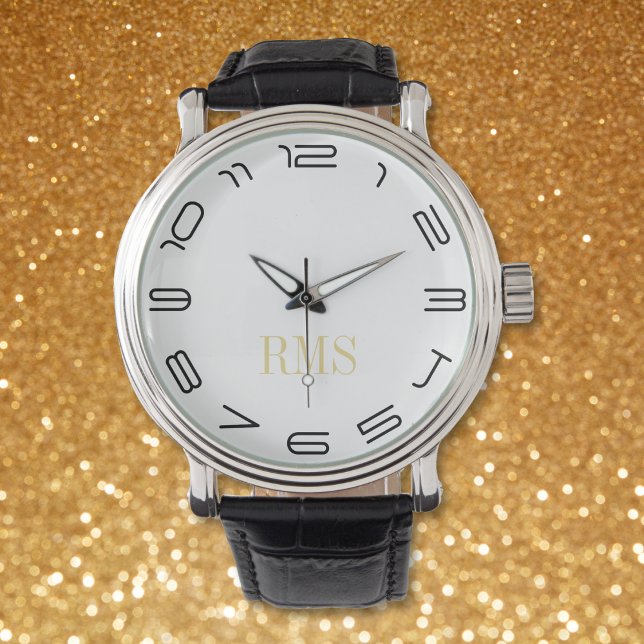 Uber Cool Mens Classic Monogrammed Initials Watch (Uber Cool Mens Classic Monogrammed Initials Watch)