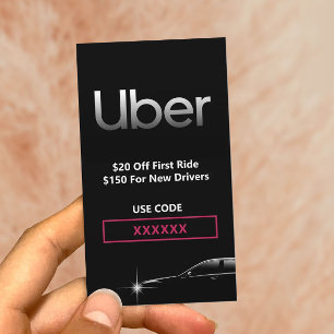 Uber Driver Professional Referral Business Card