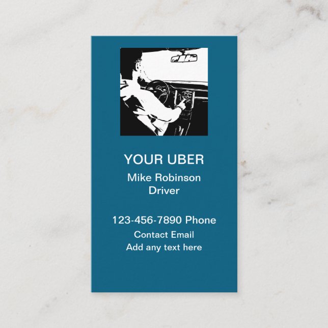 Uber Driver Ride Hailing Business Cards  (Front)