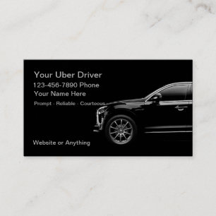 Uber Driver Ride Hailing Taxi Businsscards Business Card