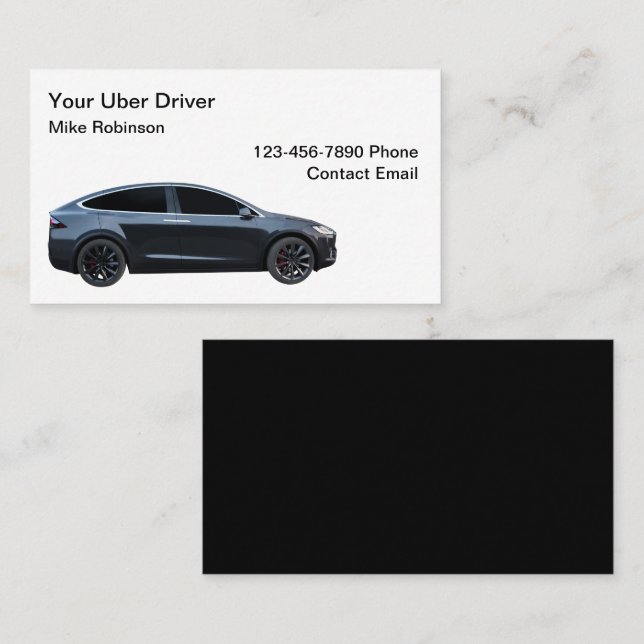 Uber Driver Simple Business Cards Design (Front/Back)