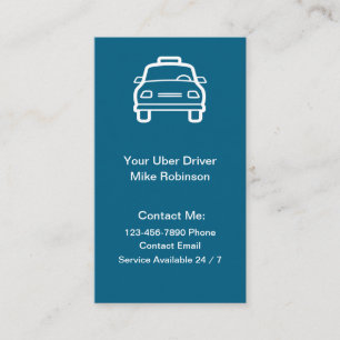 Uber Driver Simple Contact Business Cards