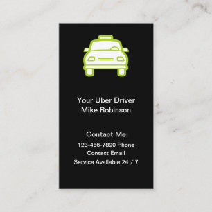 Uber Driver Simple Contact Business Cards
