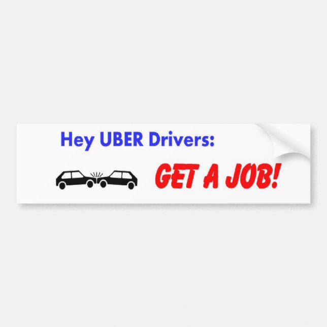 Uber Drivers Bumper Sticker (Front)