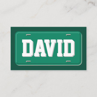Uber Lyft Driver Green and White License Plate Business Card