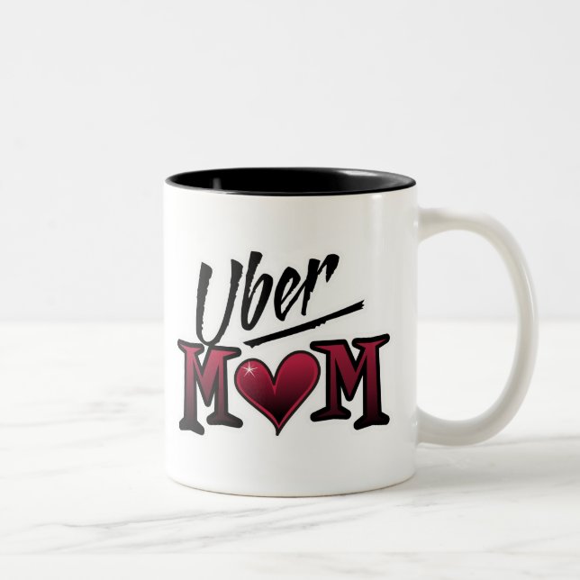 Uber Mum Red Two-Tone Coffee Mug (Right)