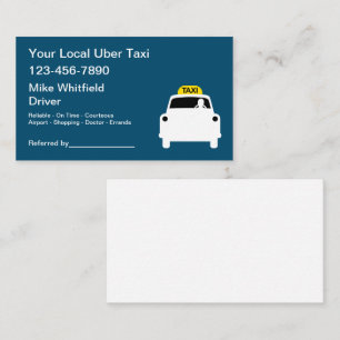 Uber Taxi Ride Hailing Business Cards