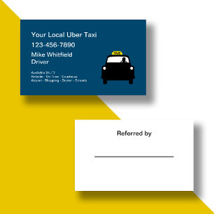 Uber Taxi Ride Sharing Courier Business Card