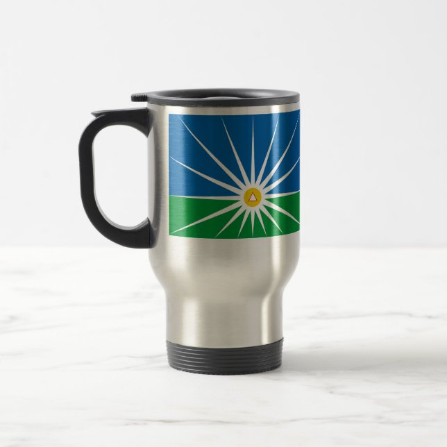 Uberlandia Minasgerais Brasil, Brazil flag Travel Mug (Left)