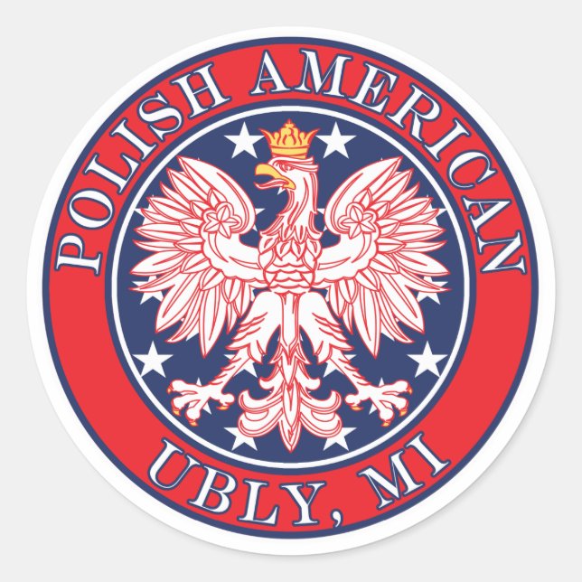 Ubly Michigan Polish Classic Round Sticker (Front)