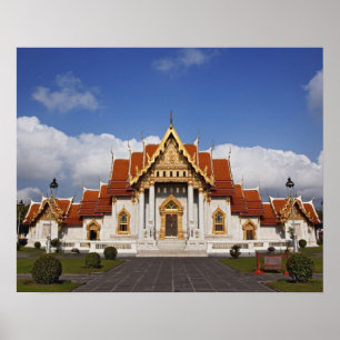 Ubosot Hall or Bot, Wat Benchamabophit, Bangkok, Poster