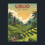 Ubud Bali Indonesia Travel Postcard<br><div class="desc">Ubud, nestled in the lush highlands of Bali, is often considered the island’s cultural and spiritual heart. Surrounded by emerald rice terraces, dense jungles, and steep river gorges, Ubud offers a serene atmosphere that contrasts with Bali’s bustling beach resorts. The town is a vibrant hub for the arts, filled with...</div>