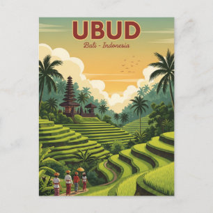 Ubud Bali Indonesia Travel Postcard