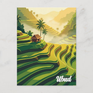 Ubud Bali Indonesia Travel Postcard