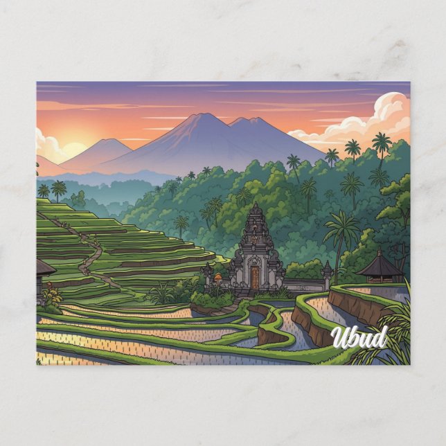 Ubud Bali Indonesia Travel Postcard (Front)