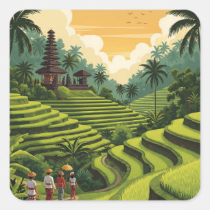 Ubud Bali Indonesia Travel Square Sticker