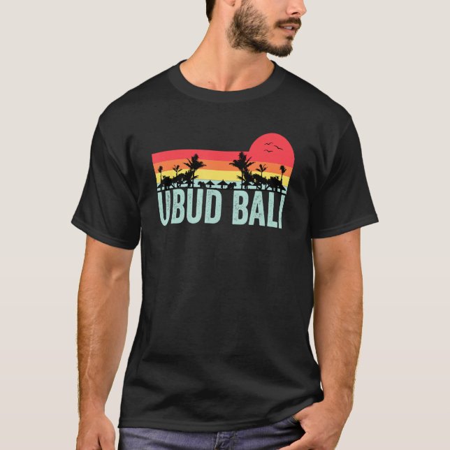 Ubud Bali Retro Sunset Vacation Holiday T-Shirt (Front)