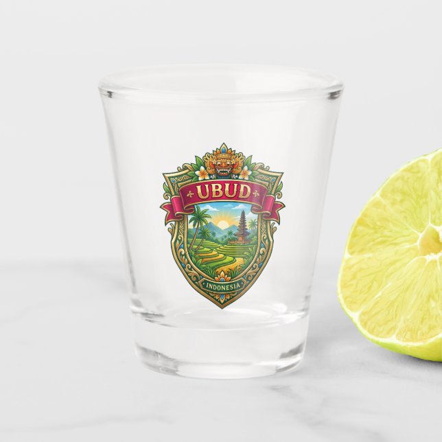 Ubud Indonesia Shot Glass (Front)