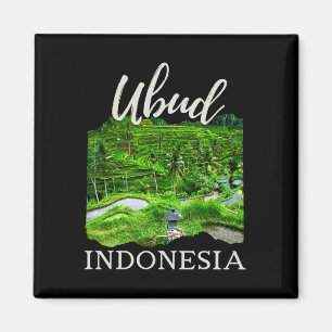 Ubud Li Indonesia Souvenir Yoga Meditation Rice Pa Magnet
