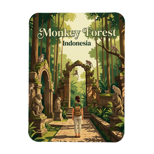Ubud Monkey Forest Indonesia Magnet (Vertical)