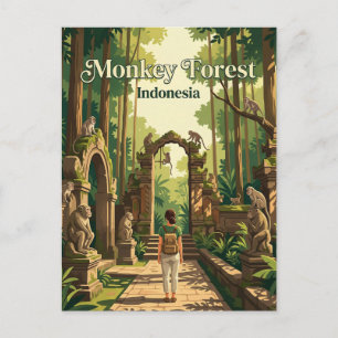 Ubud Monkey Forest Indonesia Postcard