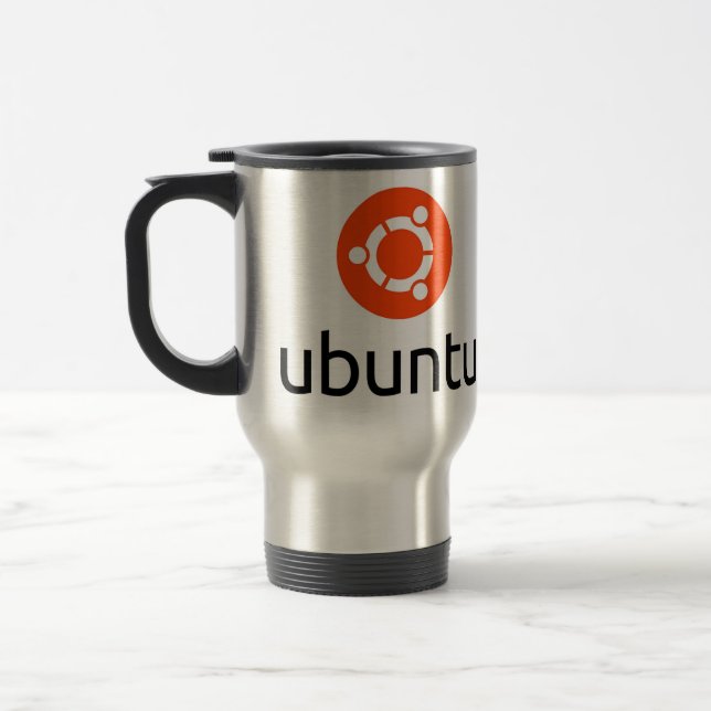 Ubuntu Linux Logo Travel Mug (Left)