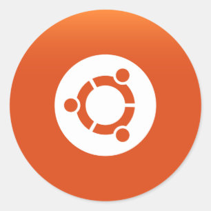 Ubuntu orange grdiant classic round sticker