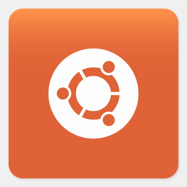Ubuntu orange grdiant square sticker (Front)