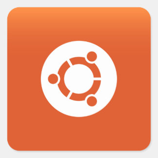 Ubuntu orange grdiant square sticker