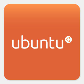 Ubuntu orange grdiant square sticker