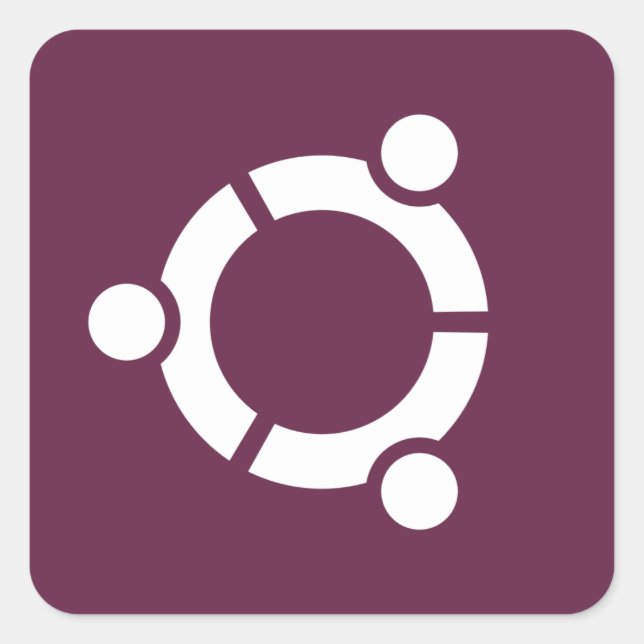 Ubuntu Purple Square Sticker (Front)