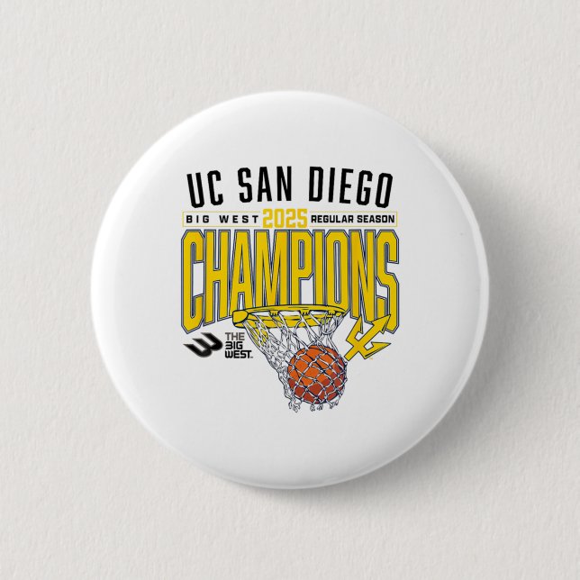 Uc San Diego Tretons 2025 Regular Season Basketbal 6 Cm Round Badge (Front)