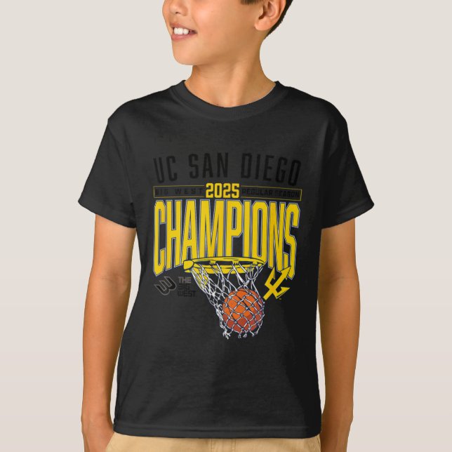 Uc San Diego Tretons 2025 Regular Season Basketbal T-Shirt (Front)