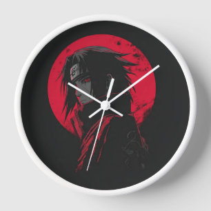 Uchiha Clan Red Moon Wall Clock - Naruto Anime Dec