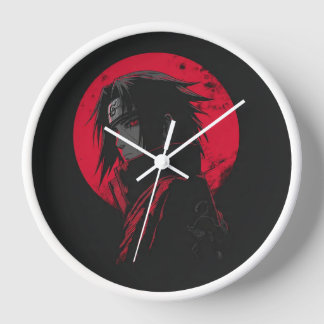 Uchiha Clan Red Moon Wall Clock - Naruto Anime Dec