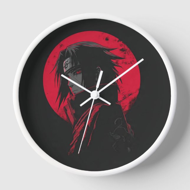 Uchiha Clan Red Moon Wall Clock - Naruto Anime Dec (Front)