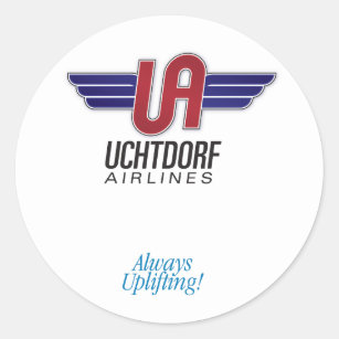 Uchtdorf Airlines. Round sticker