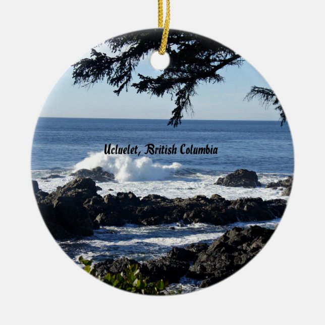 Ucluelet, British Columbia Ceramic Tree Decoration (Front)