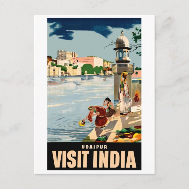 Udaipur city, India, women at the lake Postcard (Front)