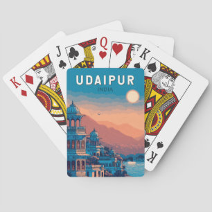 Udaipur India Illustration Travel Art Vintage Playing Cards