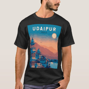 Udaipur India Illustration Travel Art Vintage T-Shirt