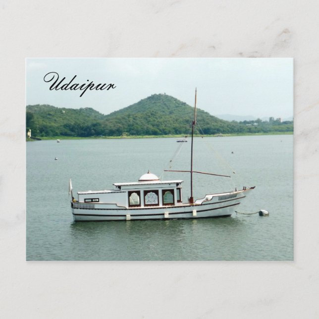 udaipur lake boat postcard (Front)