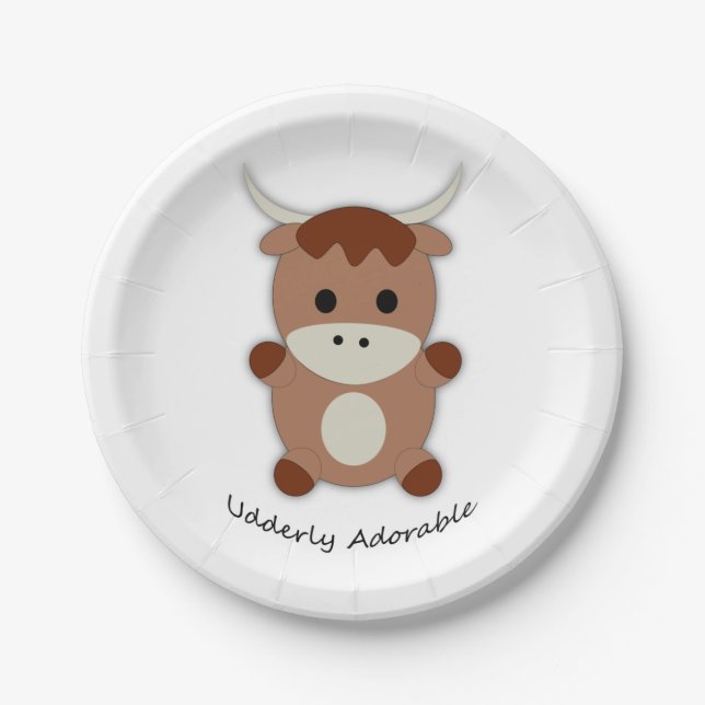 Udderly Adorable Cow Paper Plate (Front)