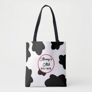 “Udderly Amazing” Cow Print Tote Bag