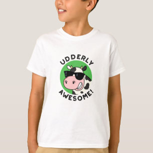 Udderly Awesome Funny Cow Pun  T-Shirt