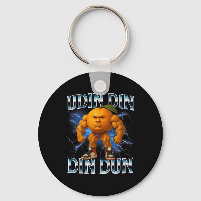 Udin Din Din Dun Funny Italian Brainrot Meme Bodyb Key Ring (Front)