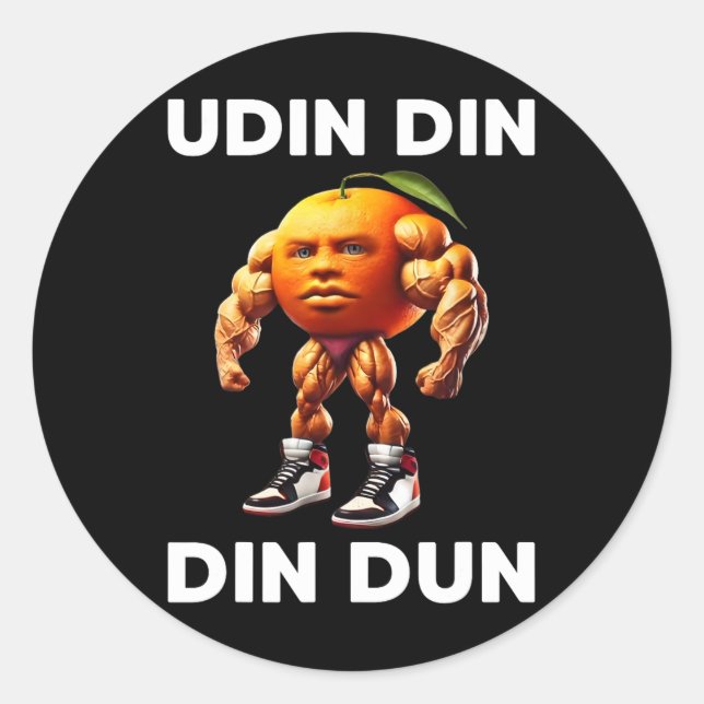 Udin Din Din Dun Italian Brainrot Meme Udindindind Classic Round Sticker (Front)