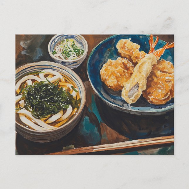 Udon and Shrimp Postcard (Front)
